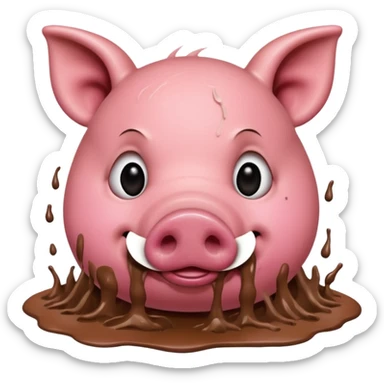 pig eating sticker