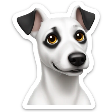 White jack russel with black ears sticker
