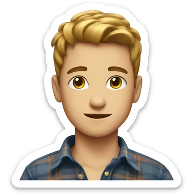 boys in plaid shirts indoors sticker