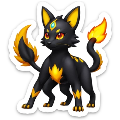 Electrifying Electric Powerful Spicy Solar Liepard-Umbreon-Litten-Sprigatito-Pokémon-fusion-creature (full body) sticker