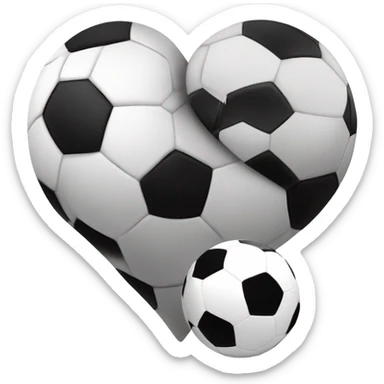 Birbz heart and next to it a soccer ball from a big football (white and black) sticker
