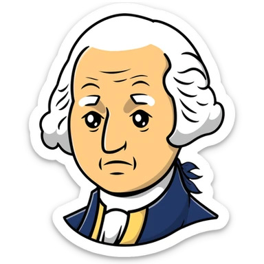disgusted and scared George Washington sticker