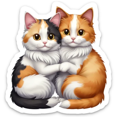 two cats grooming each other sticker