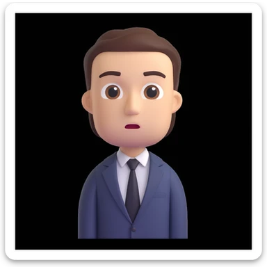 memoji style corporate man in a suit looking stressed sticker