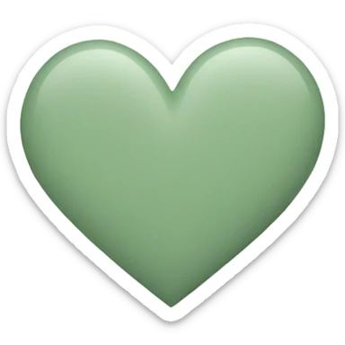 sage green heart sticker