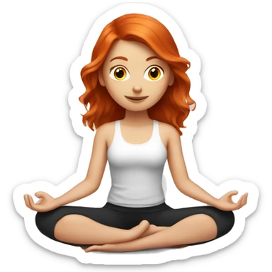 Redhead girl doing yoga  sticker