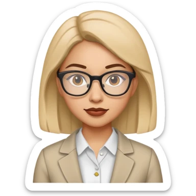 an accountant, female, gen z, modern, latina, glasses sticker