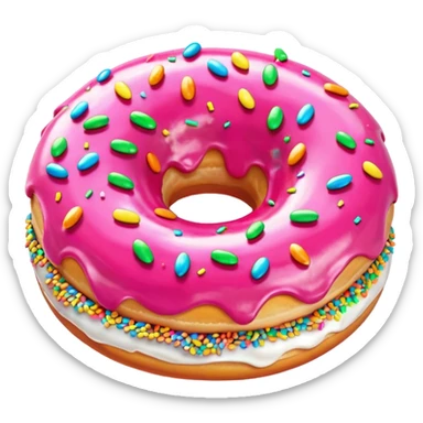 Donut, rose avec des vermicelles sticker