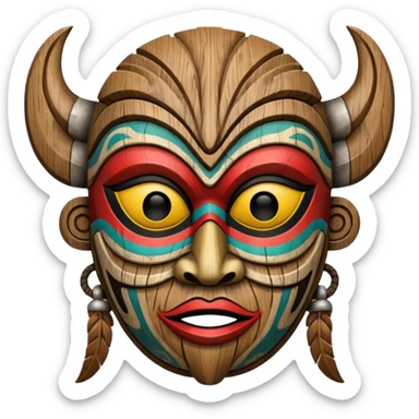 tribal mask sticker