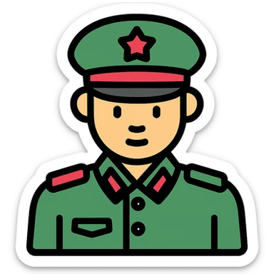 Chinese man in military uniform sticker