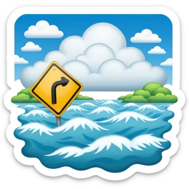 flood with wrong sign to clouds sticker