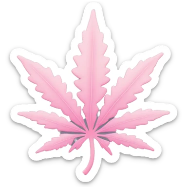 Completely Pastel pink marijuana leaf sticker