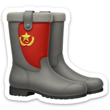 soviet valenki boots without heels on soft soles sticker