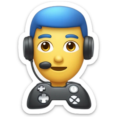 une persone qui joue avec une manette et qui fais un clin d'oeil sticker