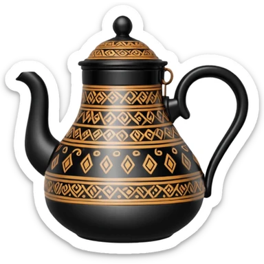 it’s basically a black, traditional Ethiopian coffee pot with a round bottom and a slender neck. sticker