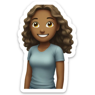 smiling girls in outdoor scene sticker