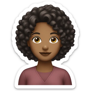 A brown girl with curly black hair she’s pretty  sticker