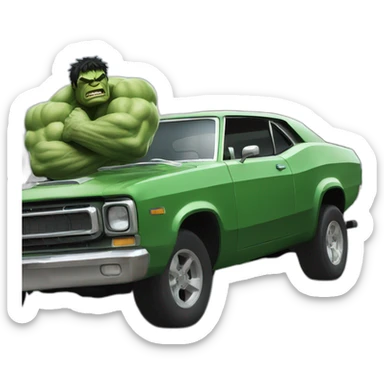 Hulk smashing a car sticker