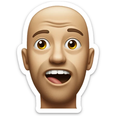 Looking to the left with gross, unpleasant, shocked face with a hand near the mouth sticker