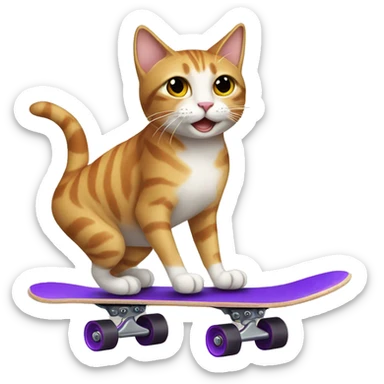 Cat riding a skate board  sticker