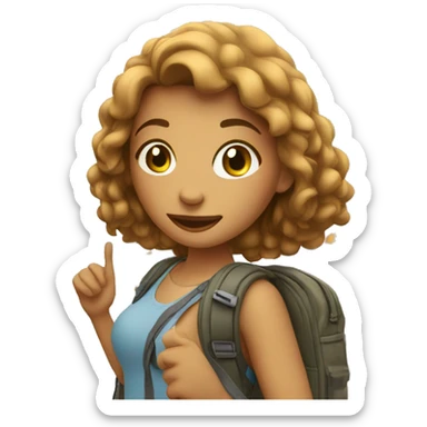 young woman tourist in a big city sticker