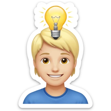 a person having an idea sticker