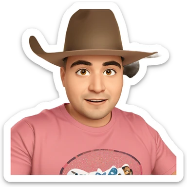 smiling boy in pink shirt sticker