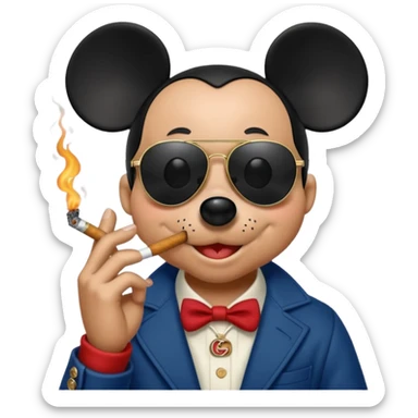 Mickey Gucci qui fume  sticker