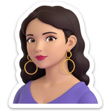 stylish Latina woman with hoop earrings sticker