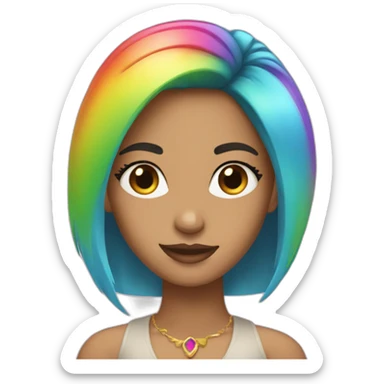 Posh-Girl-with-raibow-hair sticker