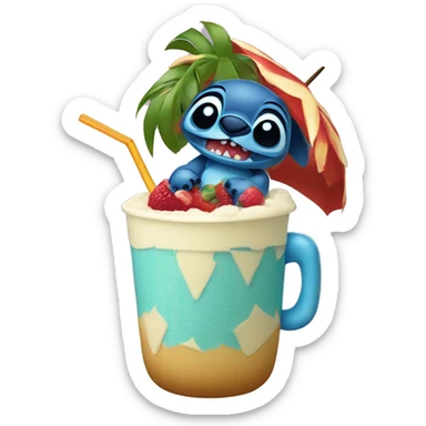 Stitch with pinocolada sticker
