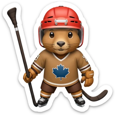 capybara ice hockey player sticker