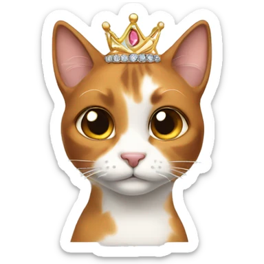 Calico cat with tiara  sticker