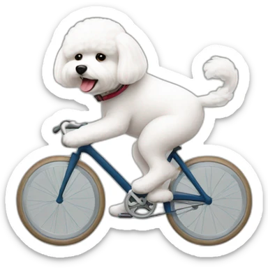 Bichon frisé cycling sticker