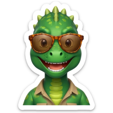 dinosaur wearing sunglasses sticker
