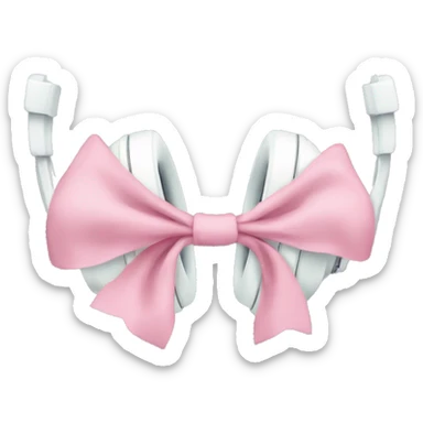 Headphones with a pastel pink preppy bow sticker