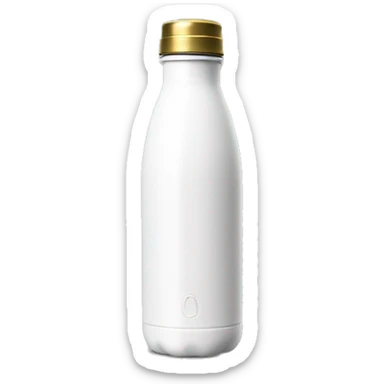 white metal water bottle with gold lid  sticker