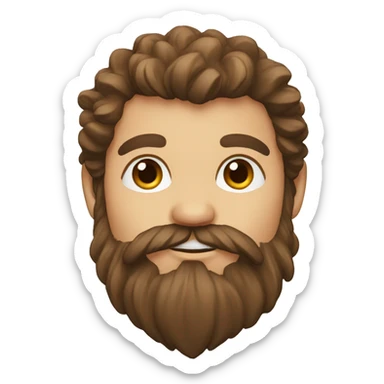 Dwarf with long brown hair and long brown beard sticker