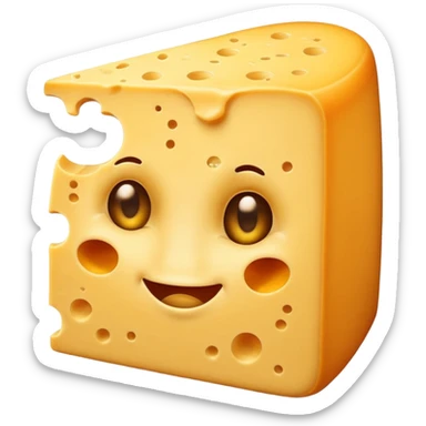 Cheese with a toupe on its head sticker