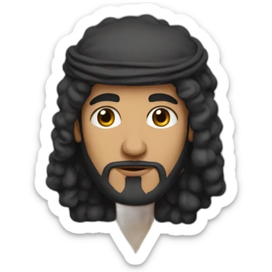 Curly black hair sheikh sticker