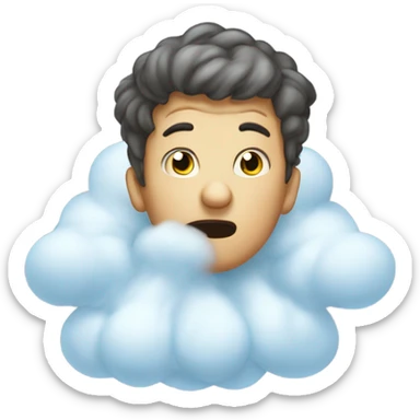 A boy in a fart cloud sticker