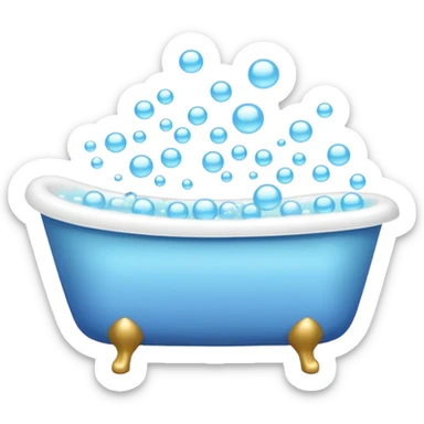 bathtub with bubbles sticker