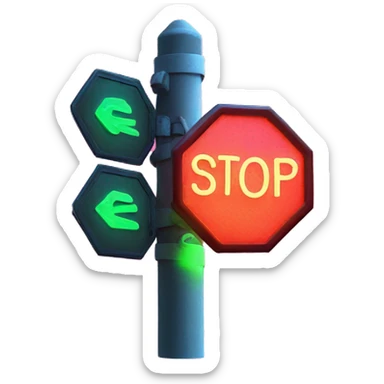 stop sign glowing neon sticker