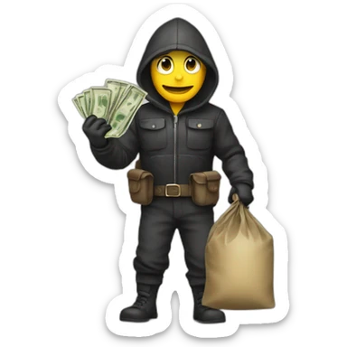 A thief with a bag of money 💰 sticker