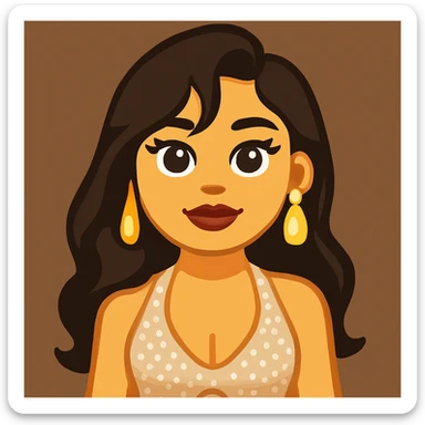 Convert this photo to an emoji style using the general model, closely resembling the original person with the same pose and outfit. Maintain the likeness and details as much as possible. sticker