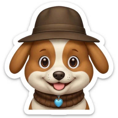 dog with a hat sticker
