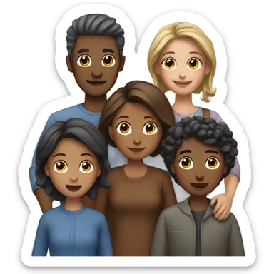 Family of 5 people sticker