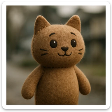 a cat, plush portrait style illustration sticker