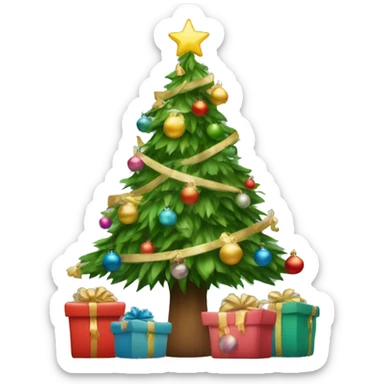 A christmastree with presents sticker