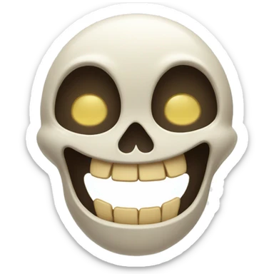 laughing skull with no teeth sticker